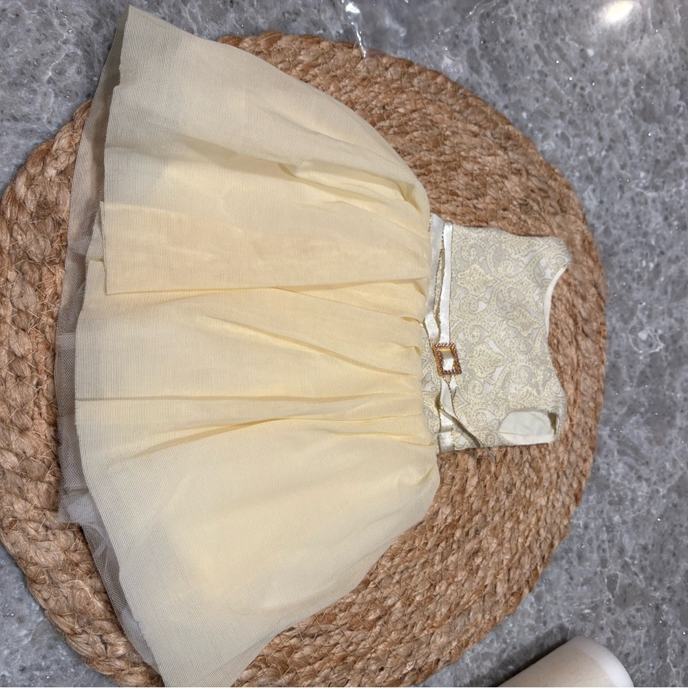 American Girl Cream Dress with Lace Trim